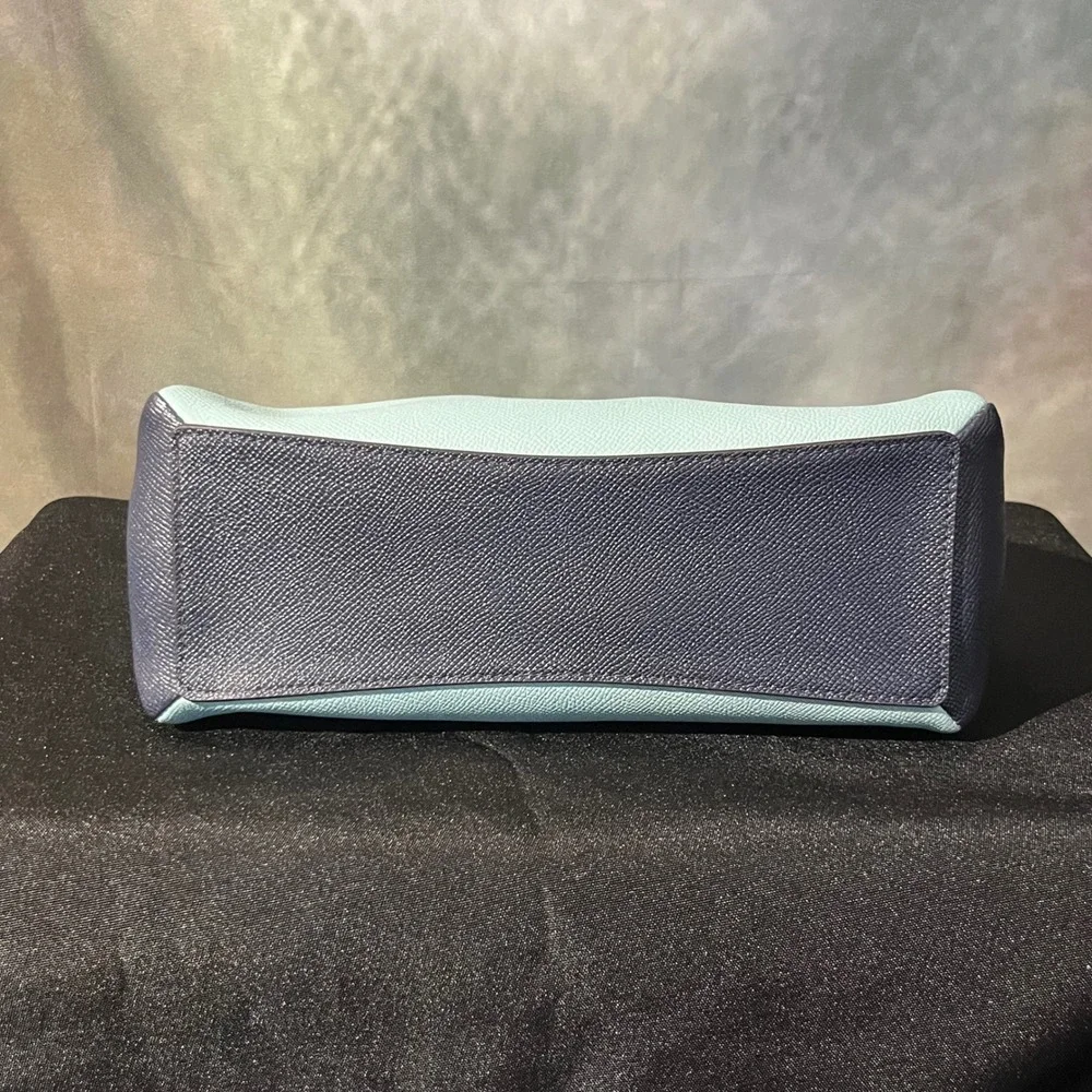 Coach Mini Sage‎ Carryall Colorblock Satchel Light Blue Navy Blue Style F73115